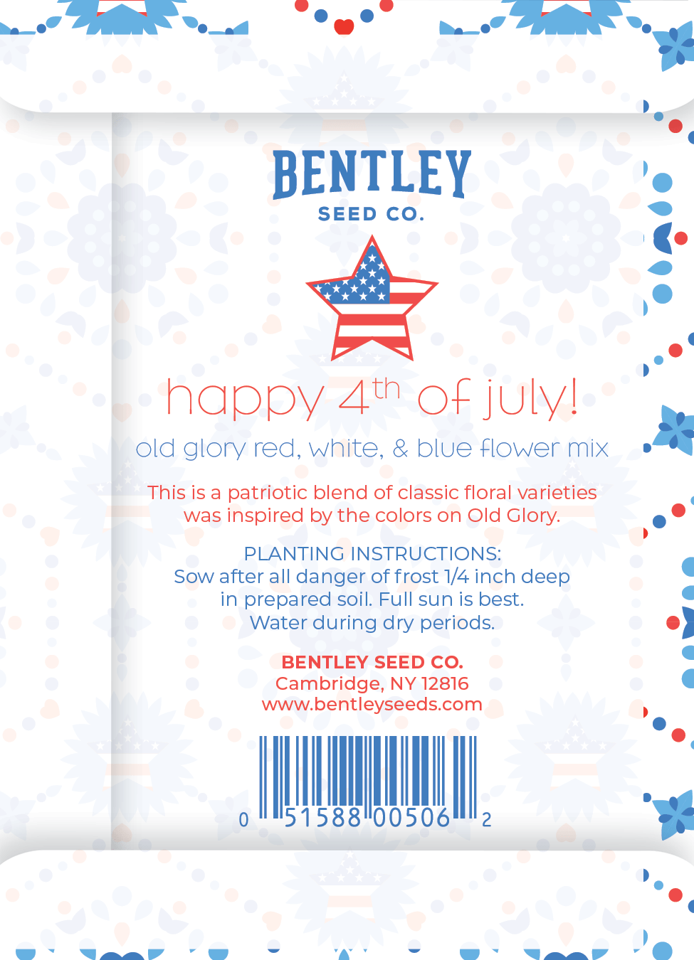 Fourth of July Red, White & Blue Flower Mix in "Star" - Bentley Seeds