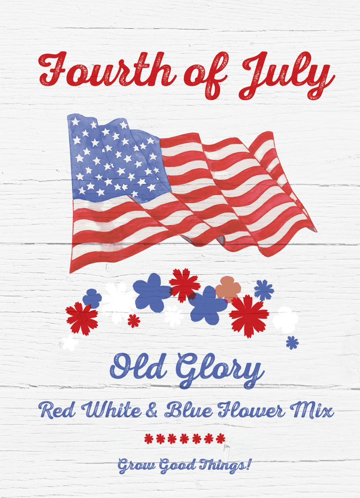 Fourth of July Red White & Blue Flower Mix in 