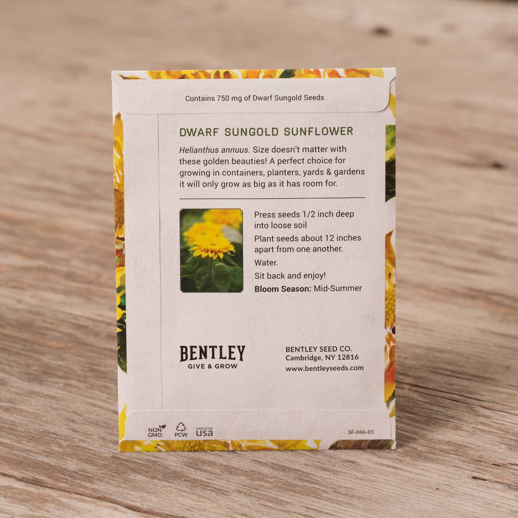 "Thanks For Your Business" Dwarf Sunflower Seed Packet - Bentley Seeds