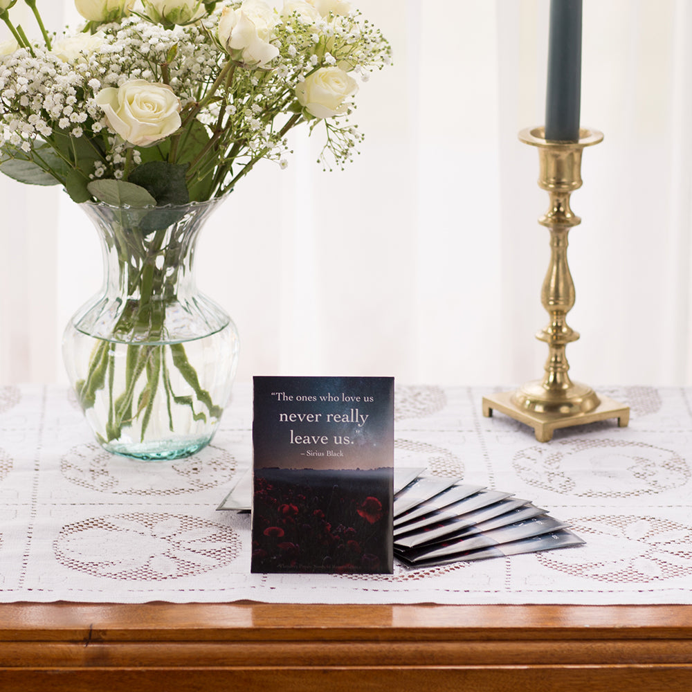 Remembrance "The Ones Who Love Us Never really leave us." Poppies Seed Packet Favor - Bentley Seeds