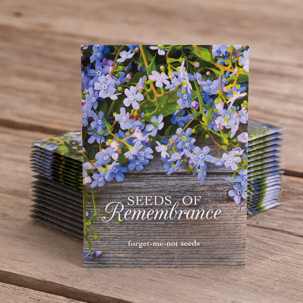 flower seed packets for funerals Seeds of Remembrance Memorial - Forget Me Not Seed Packets