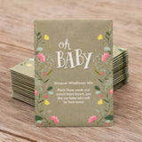 "Oh Baby - Baby Shower" Sage Green Bouquet Flower Seed Packets Favor - Bentley Seeds