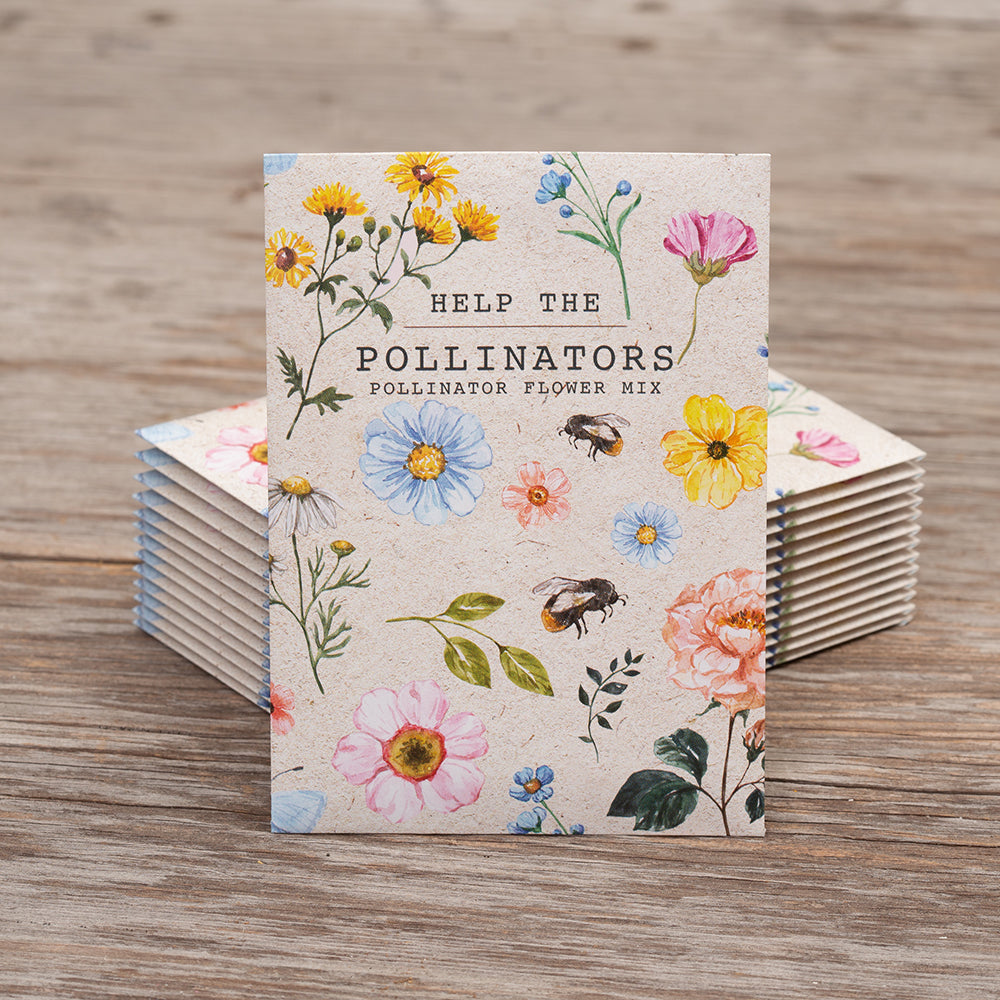 Help Pollinators Kraft Bee - Pollinator Flower Seed Mix Packets - Bentley Seeds