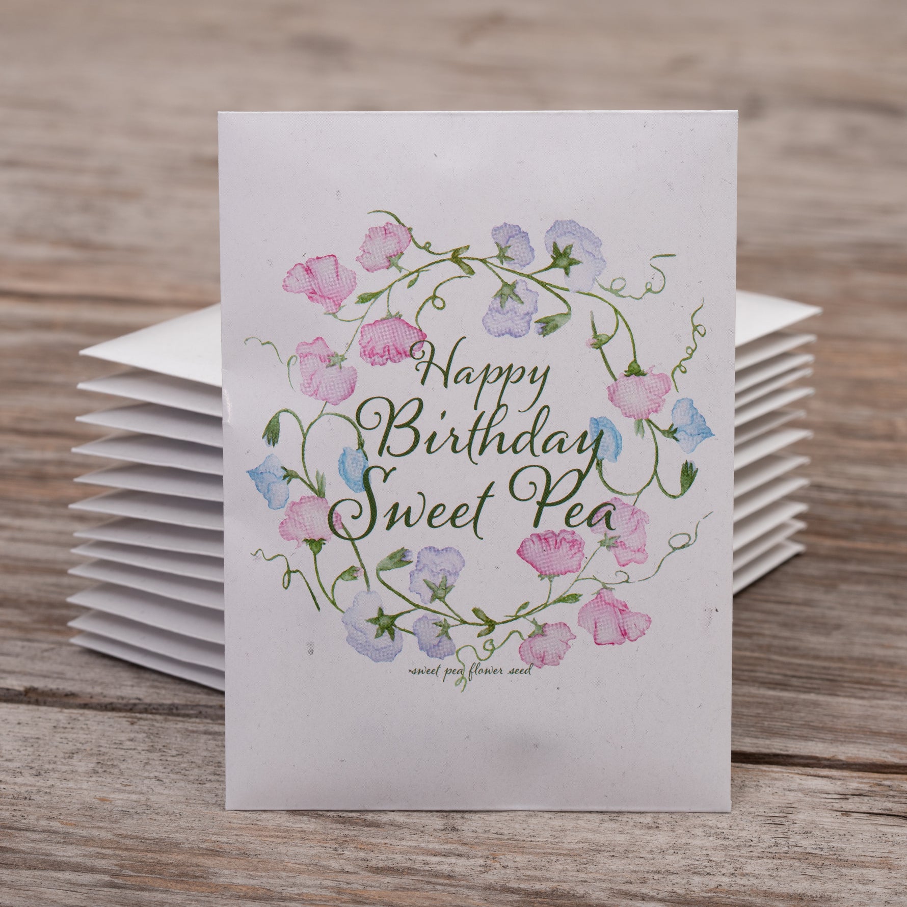 birthday card with flower seeds Happy Birthday Sweet Pea - Sweet Pea Seed Packets