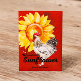 "Chicken" Mammoth Sunflower Seed Packet in Red - Bentley Seeds