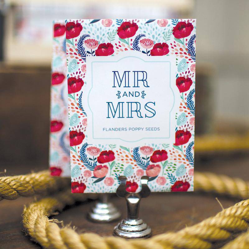 garden seed wedding favors Mr. and Mrs. Wedding