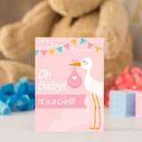 "Oh Baby! It's a Girl! (Stork)" Baby Shower Seed Favor - Bentley Seeds