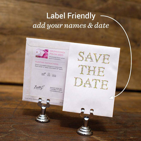 "Save the Date - Label Friendly" Phlox Seed Favor - Bentley Seeds