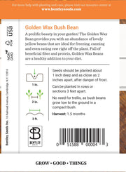 Beans, Golden Wax Bush Bean Seed Packets garden seeds