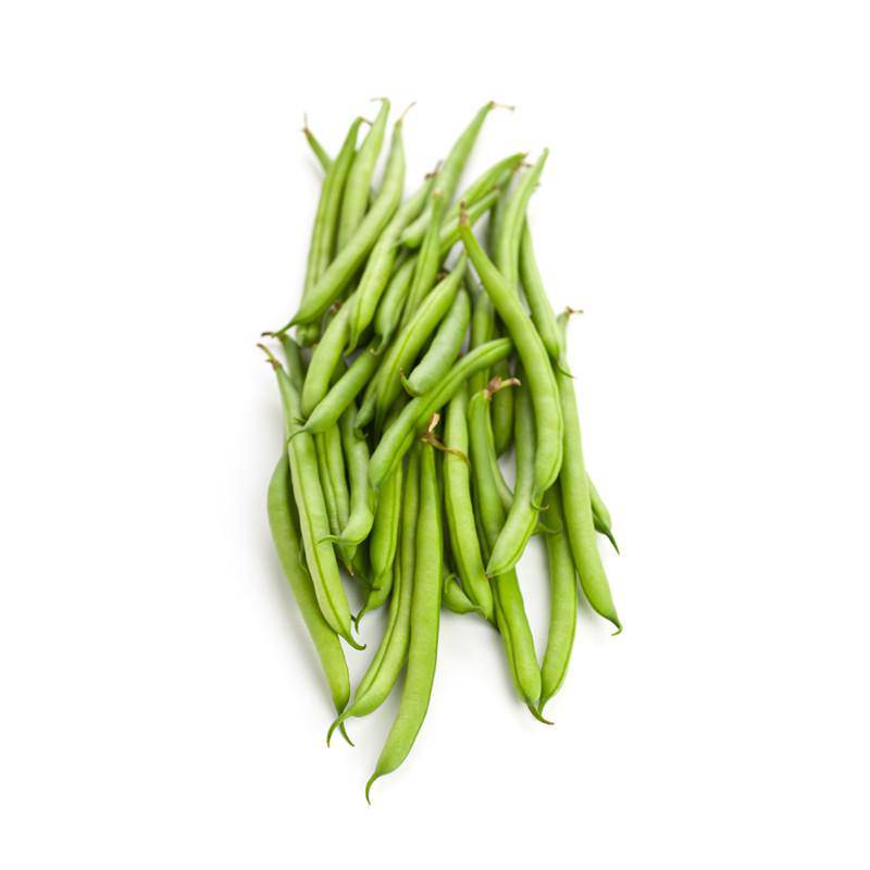 Pole Beans on white background.