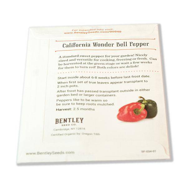 Organic Bell Pepper Seeds seed packet