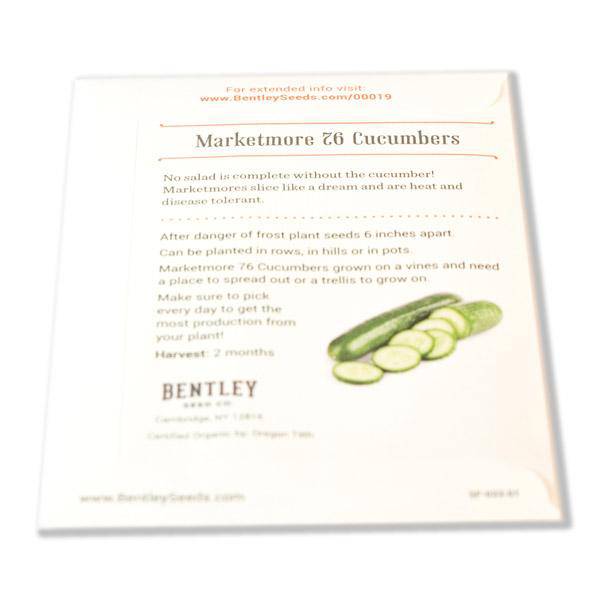 Organic Cucumber Seeds seed packet