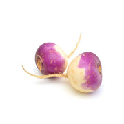 Purple Top Turnips on a white background. 