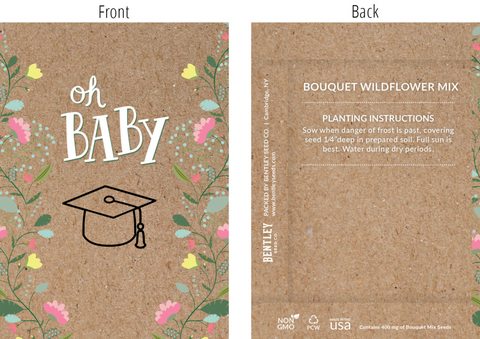 Customizable Seed Packets - Oh Baby Baby Shower Brown - Bouquet Wildflower Mix [TEST 2] - Prices from 0.00 to 99.00