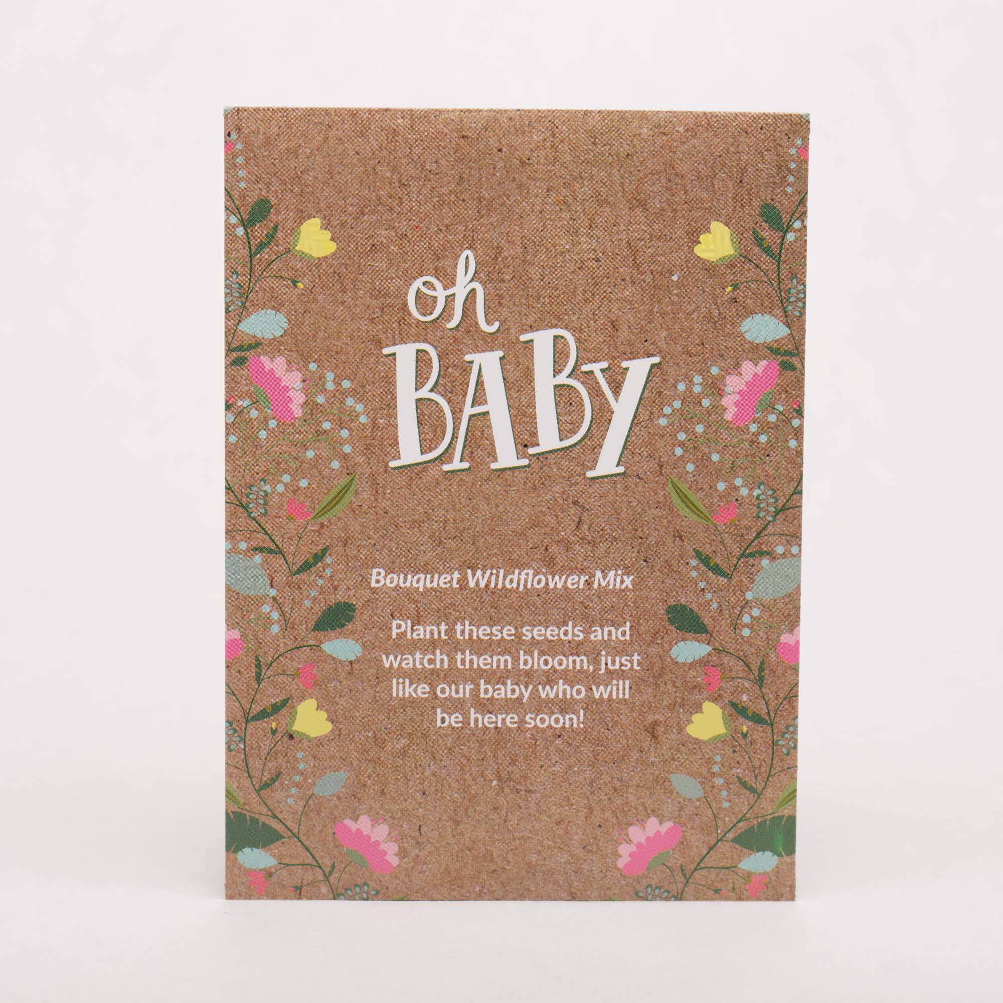 Oh Baby Baby Shower Brown - Bouquet Wildflower Seed Packets