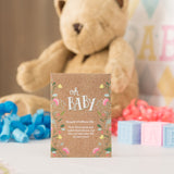 50 Personalized Custom Seed Packets - Oh Baby Baby Shower Brown - Bouquet Wildflower - Bentley Seeds