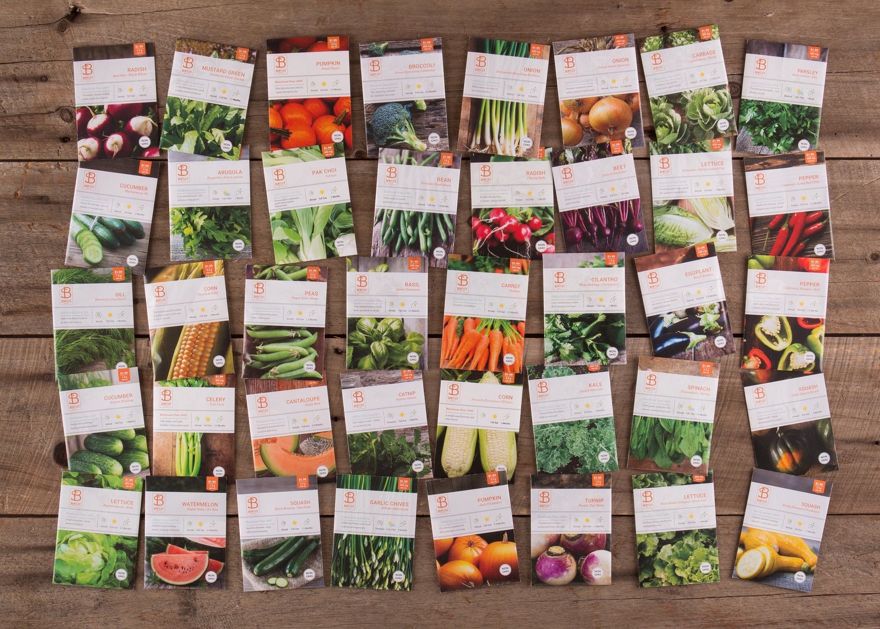 vegetable garden seed kits Top 40 Vegetable & Herb Seed Packets - KitGift for Eco-Friendly Gardener - Non-GMO Seeds - Carrots Chives Peppers Greens Radish Basil Beans