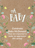 50 Personalized Custom Seed Packets - Oh Baby Baby Shower Brown - Bouquet Wildflower - Bentley Seeds