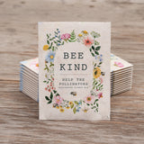 Bee Kind Help Pollinators Kraft Bee - Wildflower Mix - 25 Seed Packs- Perfect Eco-Friendly Gift for Gardeners Friends Kids - Non GMO Seeds
