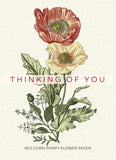 Thinking of You Classic Vintage Art - Corn Poppy Seed Packets - 25 Seed Packets - Eco-Friendly for Remembrance or Funeral - Flower Seeds